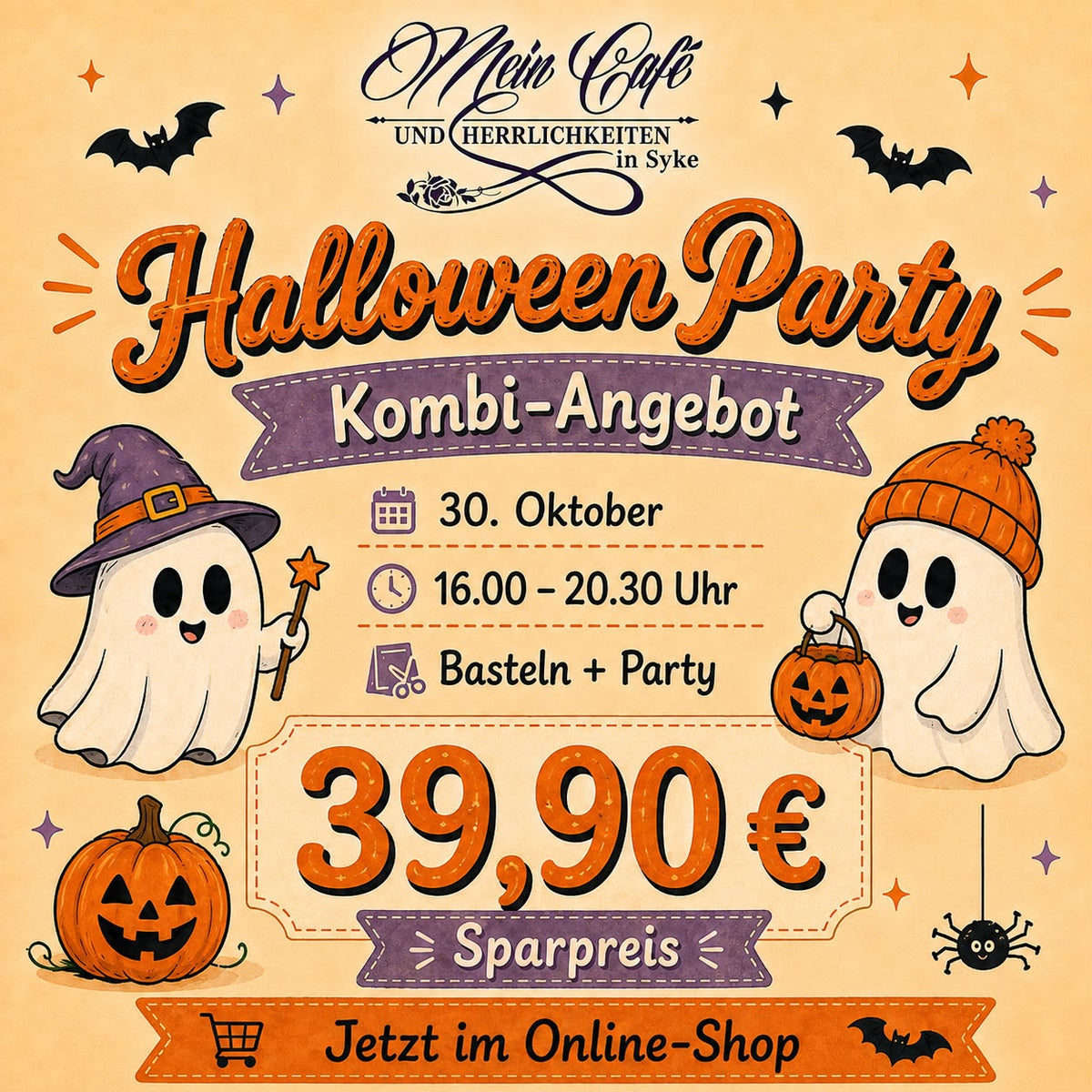 Halloween-Kombi Basteln und Gruselparty am 30. Oktober