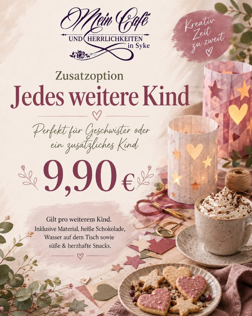 Laternen basteln im Café – jedes weitere Kind